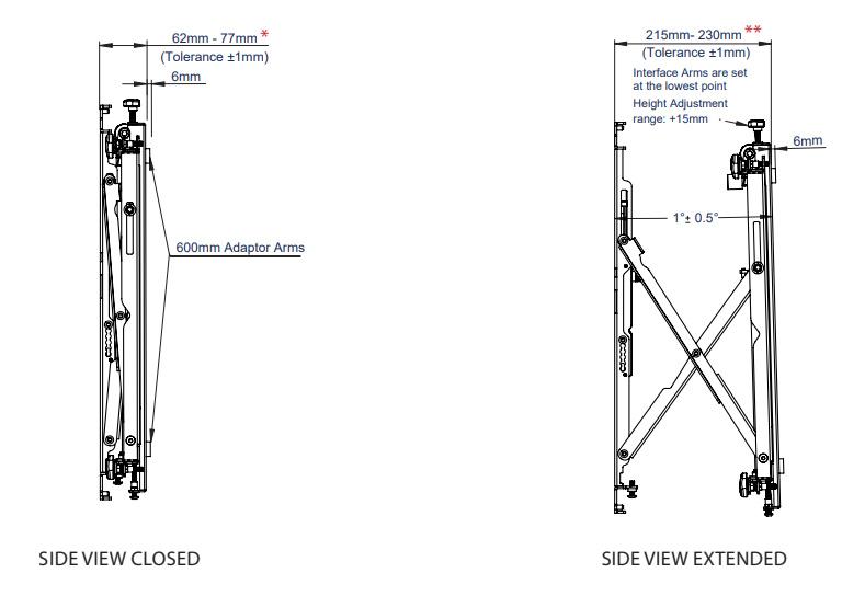 B-Tech BT8312 Recessed Pop Out TV Bracket for TVs up to 75 inch