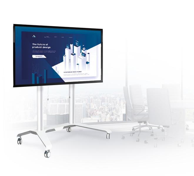 B-Tech BT8564 - Mobile TV Trolley Stand For Screens Up To 120 Inch