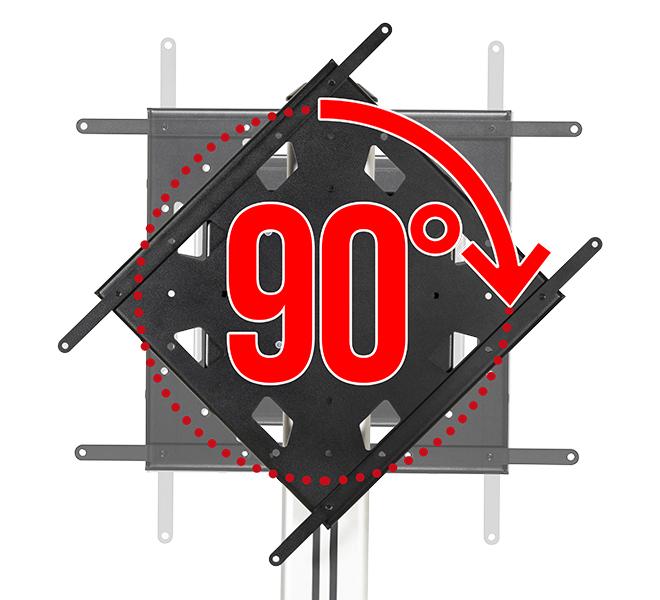 B-Tech BT8566 - Mobile TV Trolley Stand For Screens Up To 70 Inch with Flip Rotation