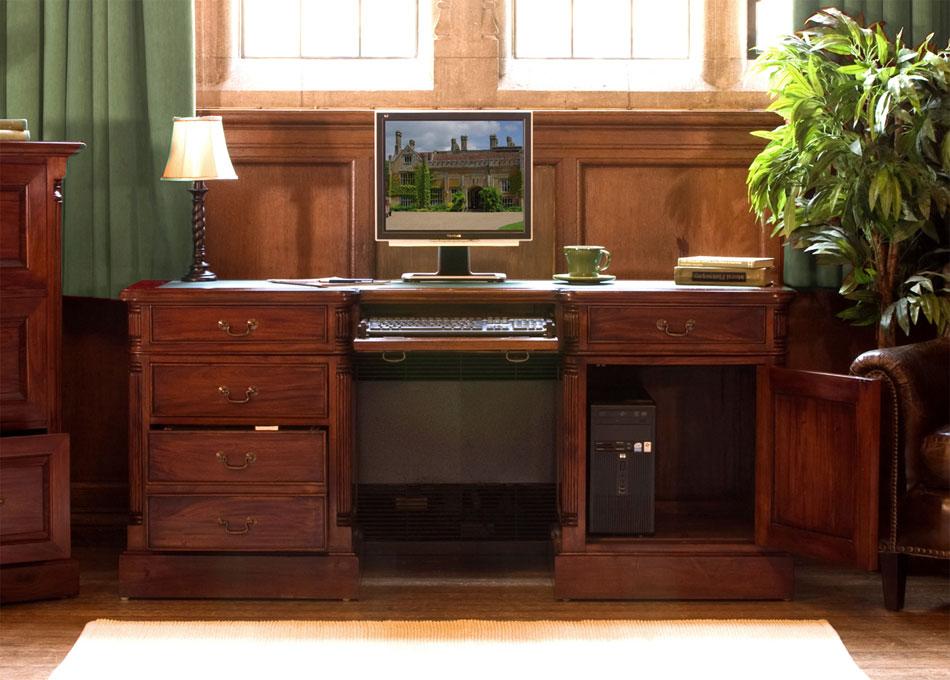 Baumhaus La Roque Mahogany Twin Pedestal Office Desk (IMR06C)