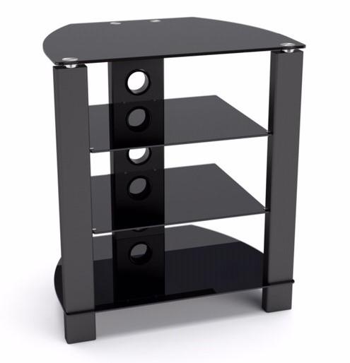 TTAP Vision 4 Shelf Hi-Fi Stand in Black with Black Glass (TVS1013)