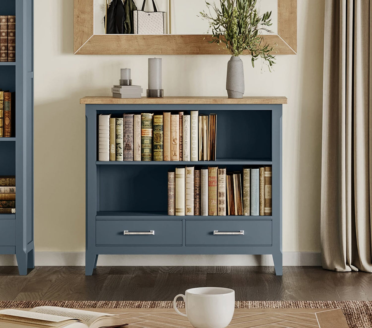 Baumhaus Signature Blue Low Bookcase (CFR01A)