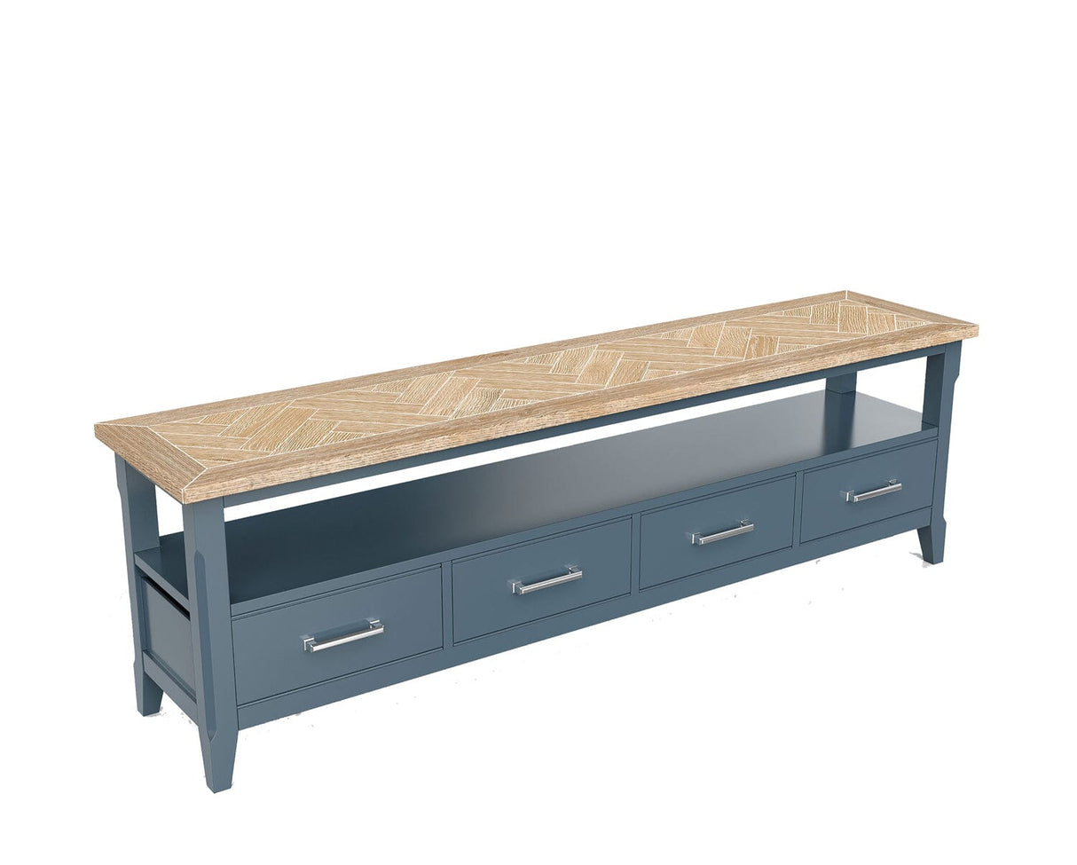 Baumhaus Signature Blue - Large Widescreen Television Cabinet (CFR09B)