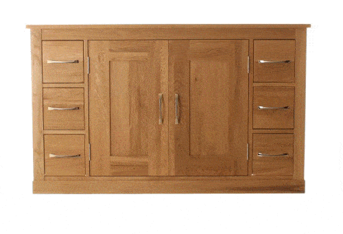 Baumhaus Mobel Oak Six Drawer Sideboard (COR02B)