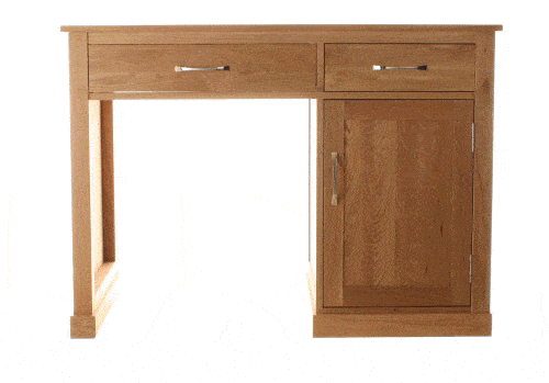 Baumhaus Mobel Oak Single Pedestal Computer Desk COR06B AV4Home