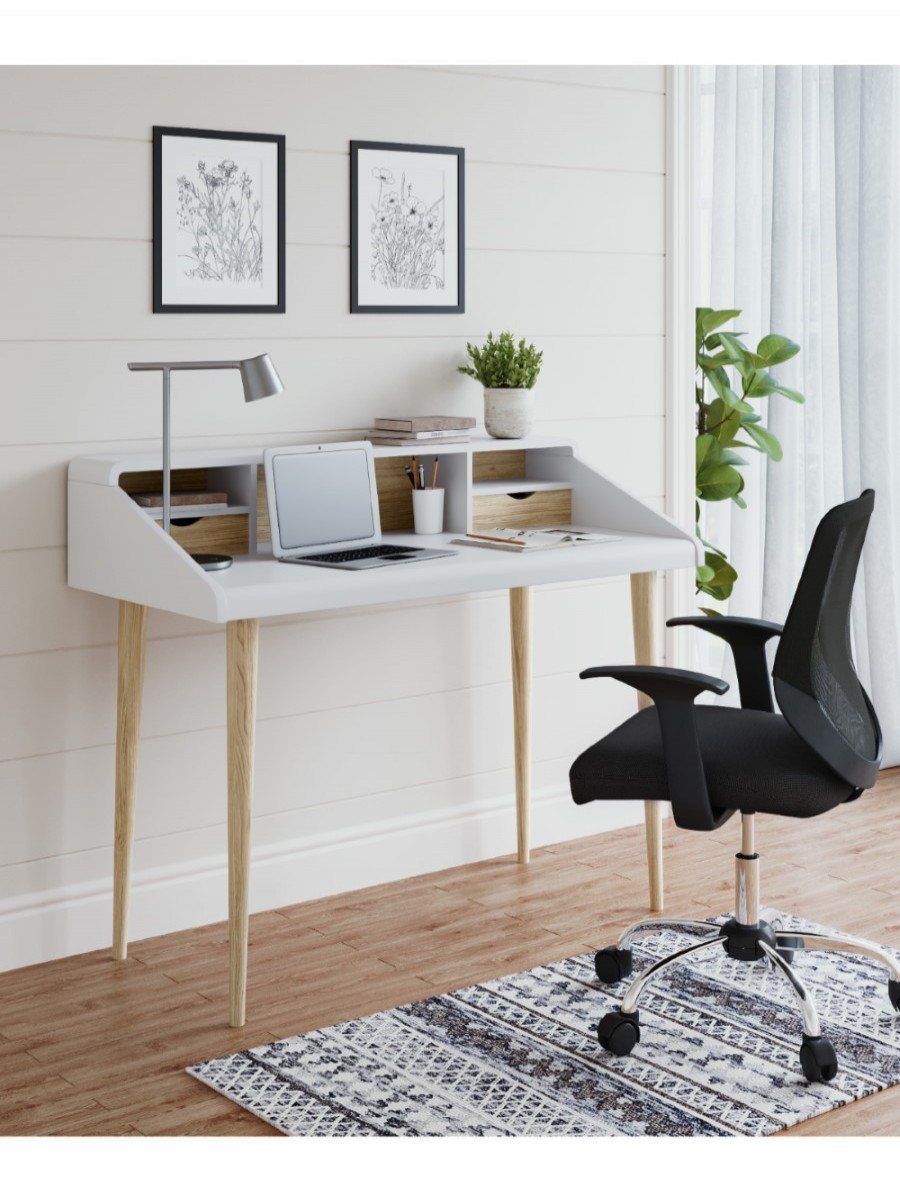 Alphason Yeovil White Study Home Office Desk (AW3180)