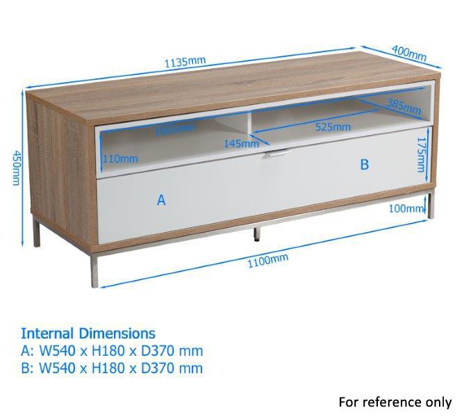 Alphason Chaplin ADCH1135 Charcoal TV Cabinet