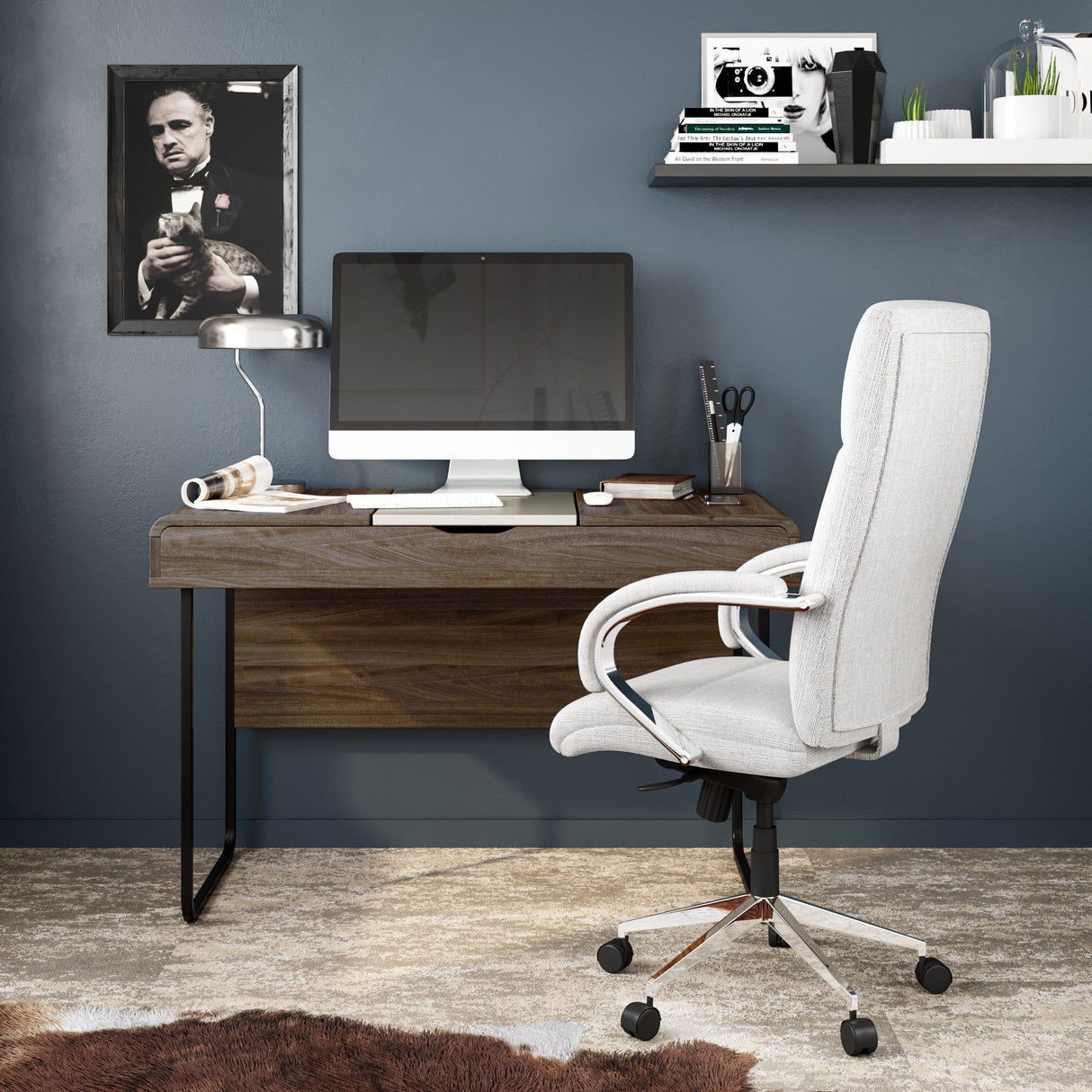 Alphason Dorset Walnut Home Office Desk (AW3170)