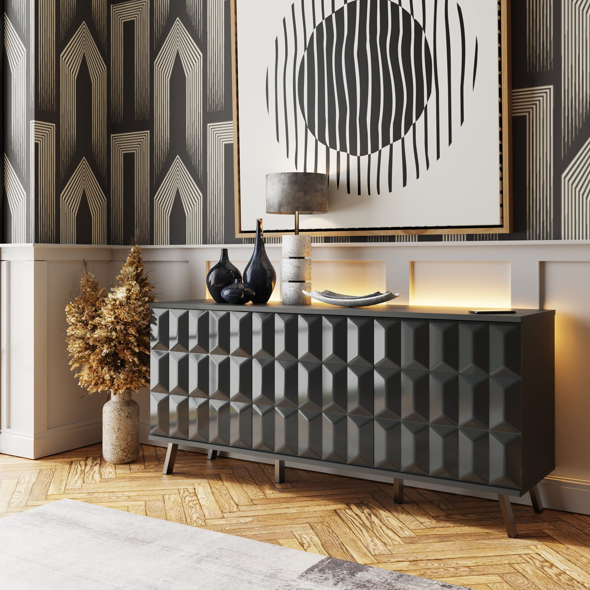 Frank Olsen Elevate Grey Sideboard with Mood Lighting