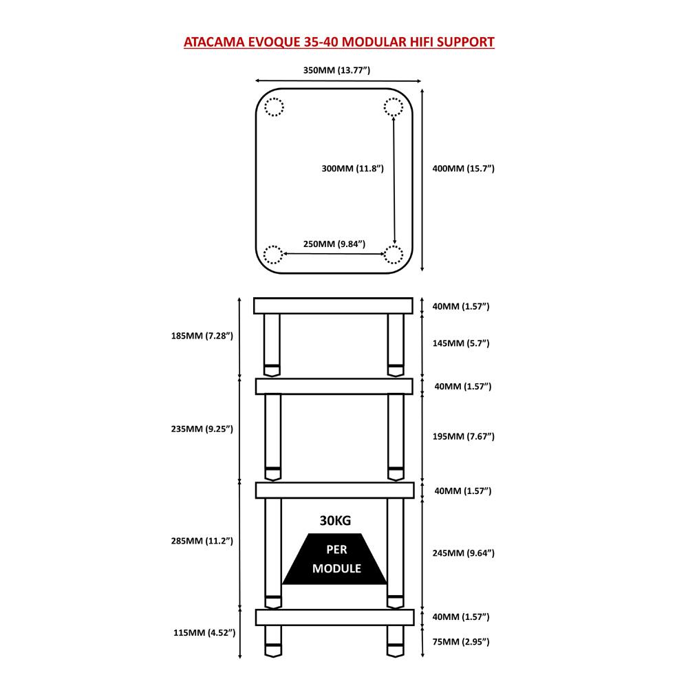 Atacama Evoque Eco 35-40 Mini Hi-Fi Rack Base Unit in Natural Finish Bamboo