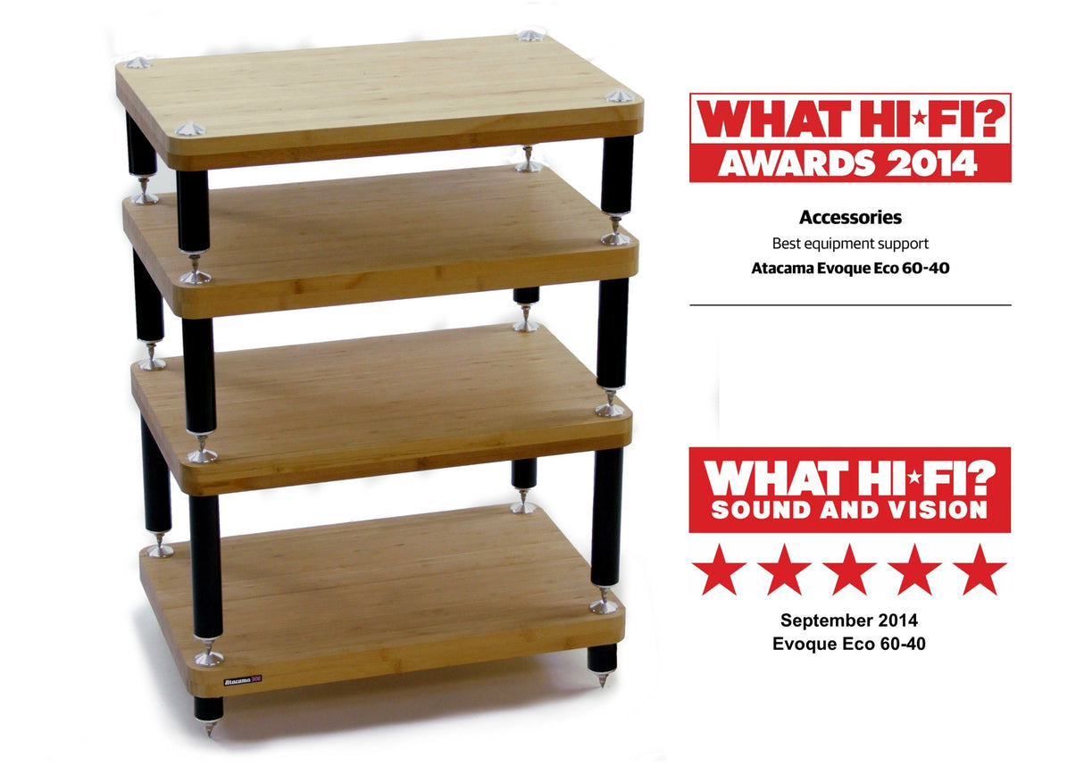 Atacama Evoque Eco 60-40 Natural Finish Bamboo Hi-Fi Rack