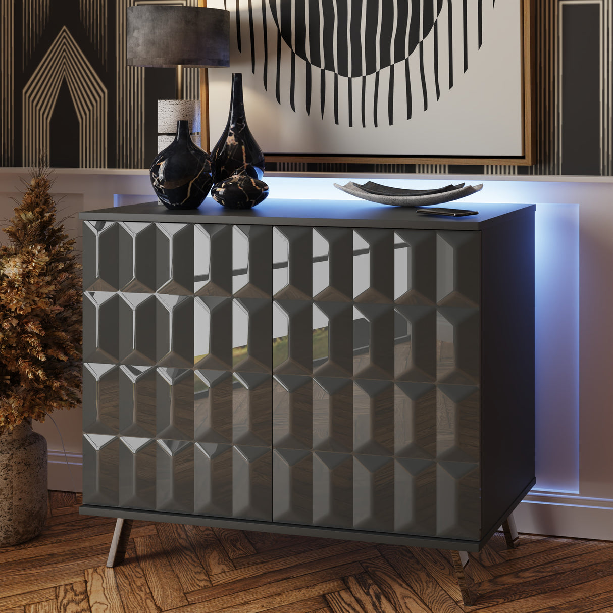 Frank Olsen Elevate Grey Small Sideboard with Mood Lighting