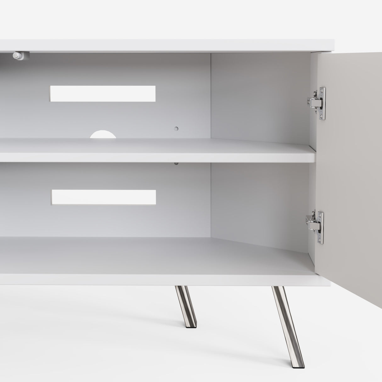 Frank Olsen Elevate White Corner TV Cabinet with mood lighting & Intelligent eye