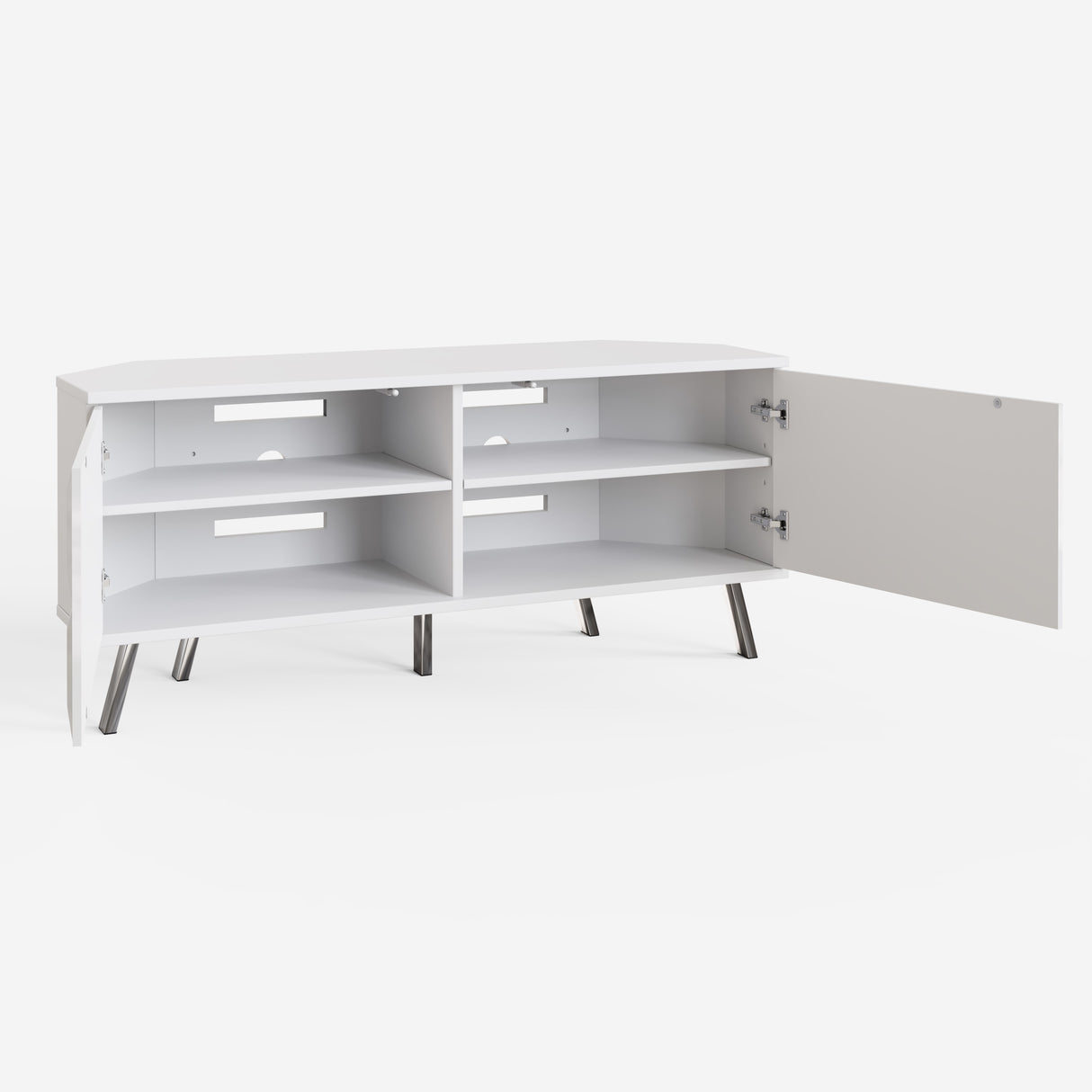 Frank Olsen Elevate White Corner TV Cabinet with mood lighting & Intelligent eye