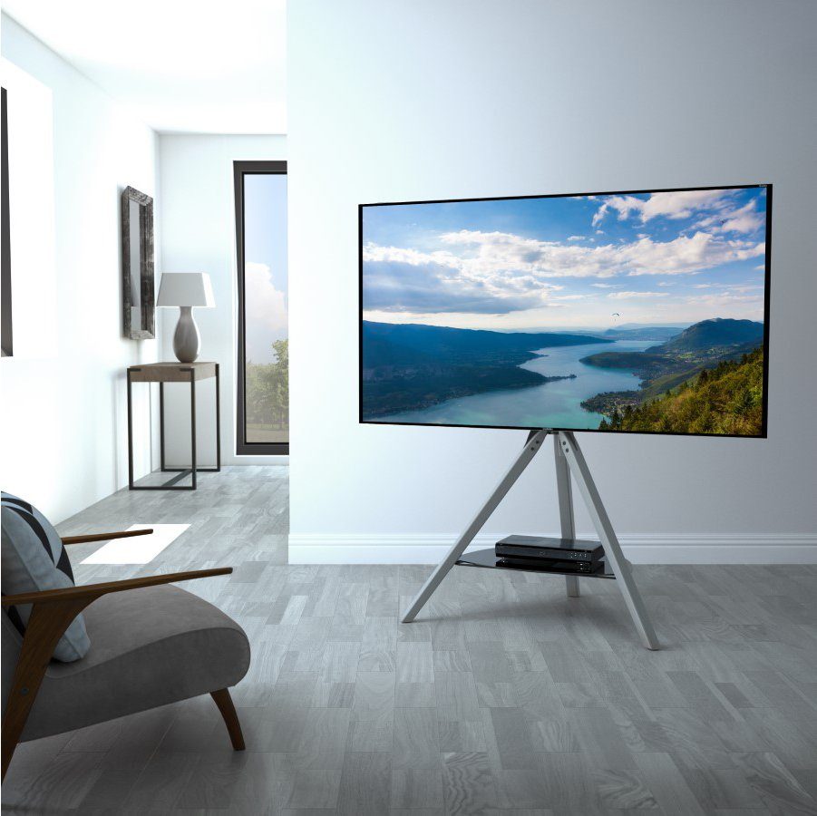 AVF FSL1000HOXGB Grey Hoxton Tripod TV Stand with Shelf
