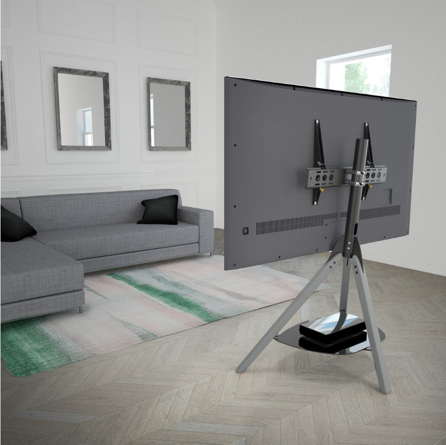 AVF FSL1000HOXGB Grey Hoxton Tripod TV Stand with Shelf