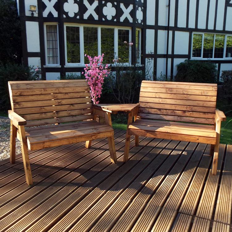 Charles Taylor Two Seater Bench Set with Angled Tray (HB115A)