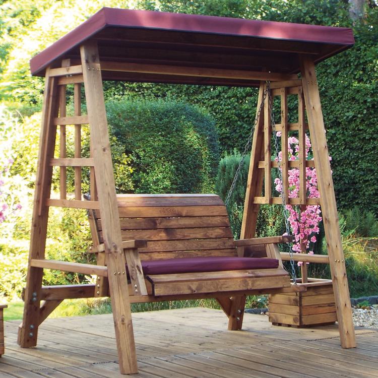 Charles Taylor Dorset Two Seater Swing in Burgundy (HB133B Set)