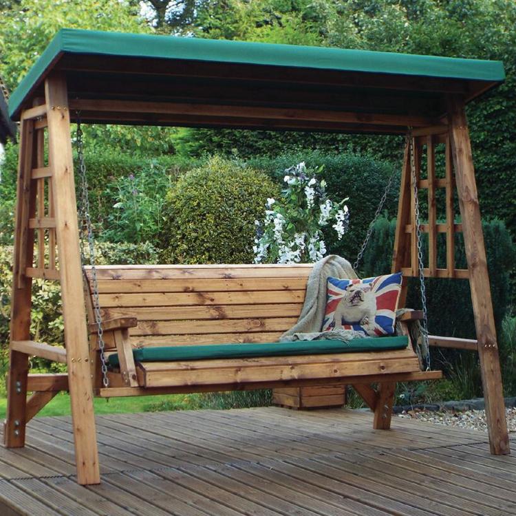 Charles Taylor Dorset Three Seater Swing in Green (HB134G Set)
