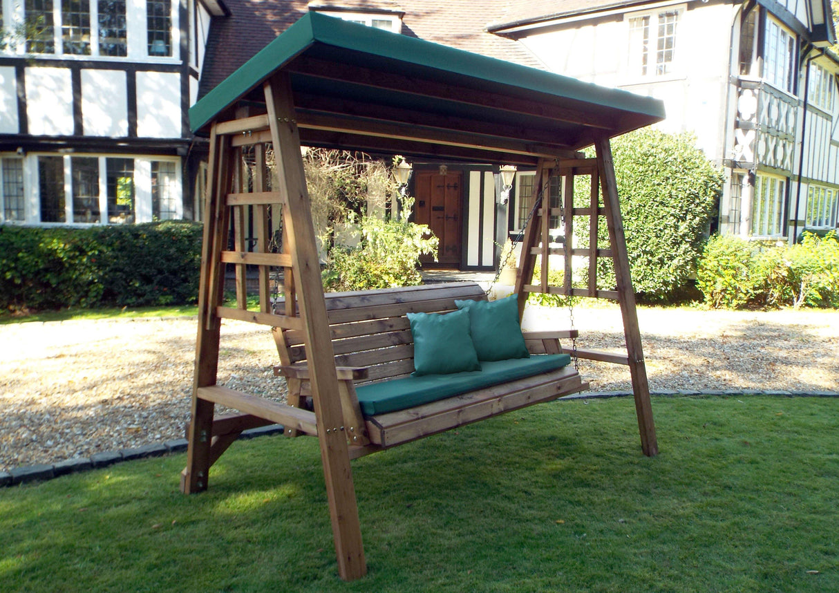 Charles Taylor Dorset Three Seater Swing in Green (HB134G Set)