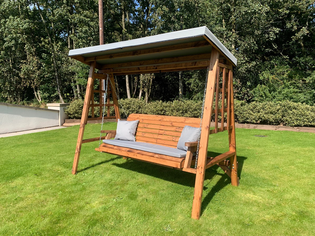 Charles Taylor Dorset Three Seater Swing in Grey (HB134GR Set)