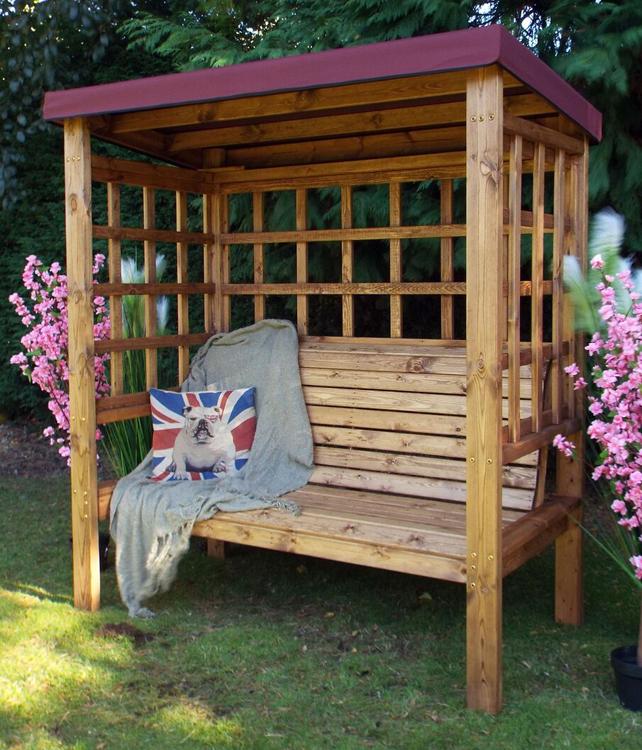 Charles Taylor Bramham Three Seater Arbour in Burgundy (HB136B Set)
