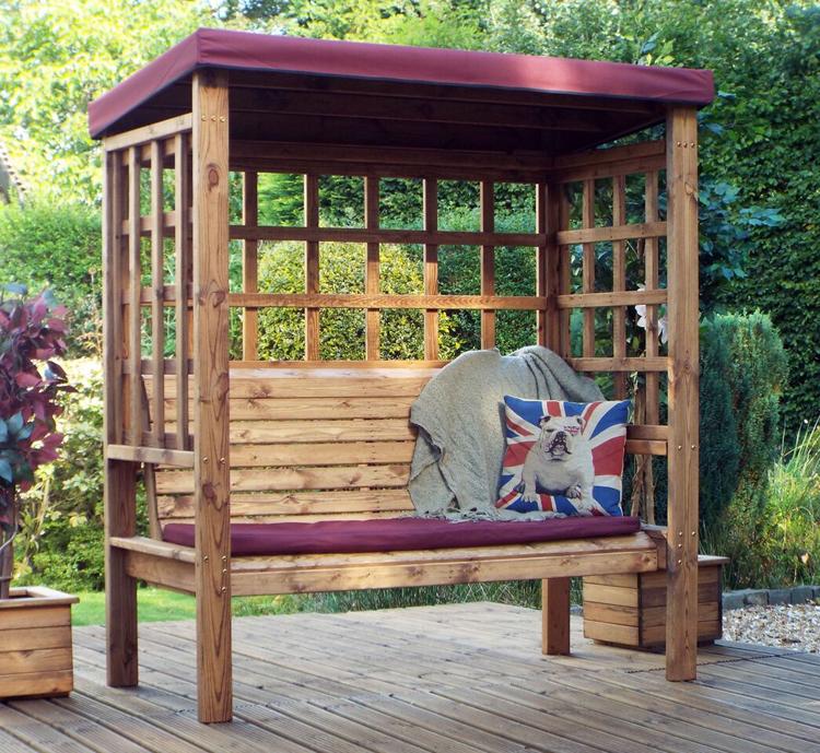 Charles Taylor Bramham Three Seater Arbour in Burgundy (HB136B Set)