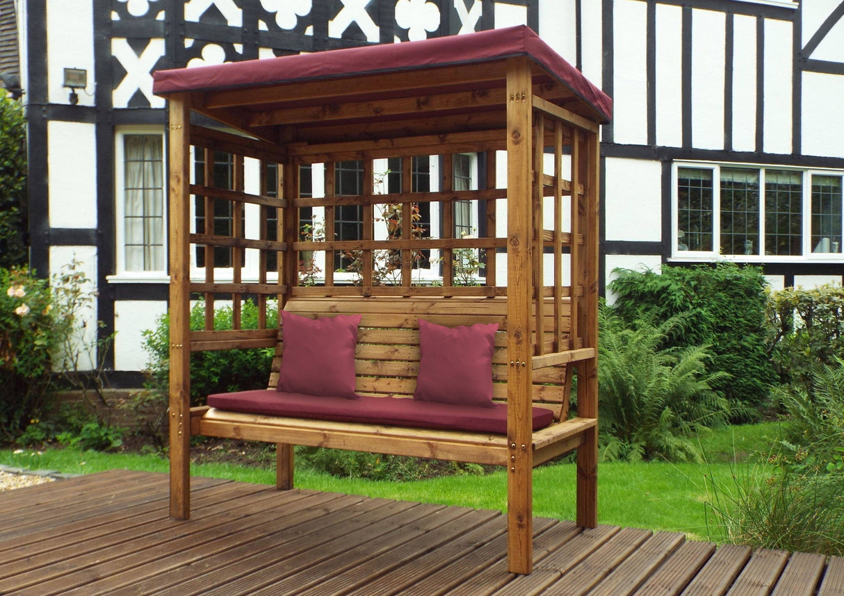 Charles Taylor Bramham Three Seater Arbour in Burgundy (HB136B Set)