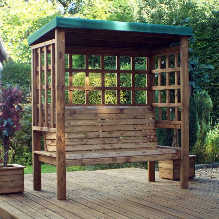 Charles Taylor Bramham Three Seater Arbour in Green (HB136G Set)