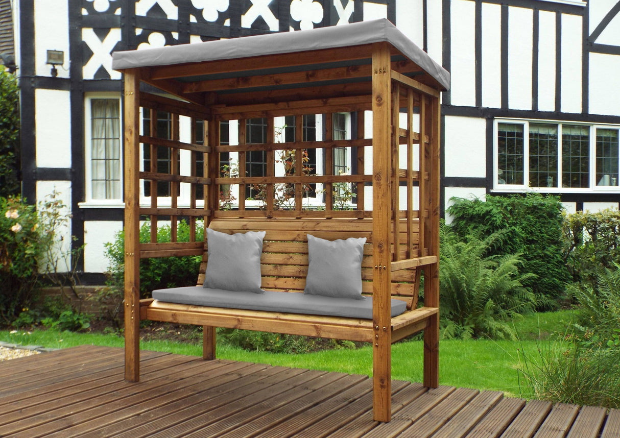 Charles Taylor Bramham Three Seater Arbour in Grey (HB136GR Set)