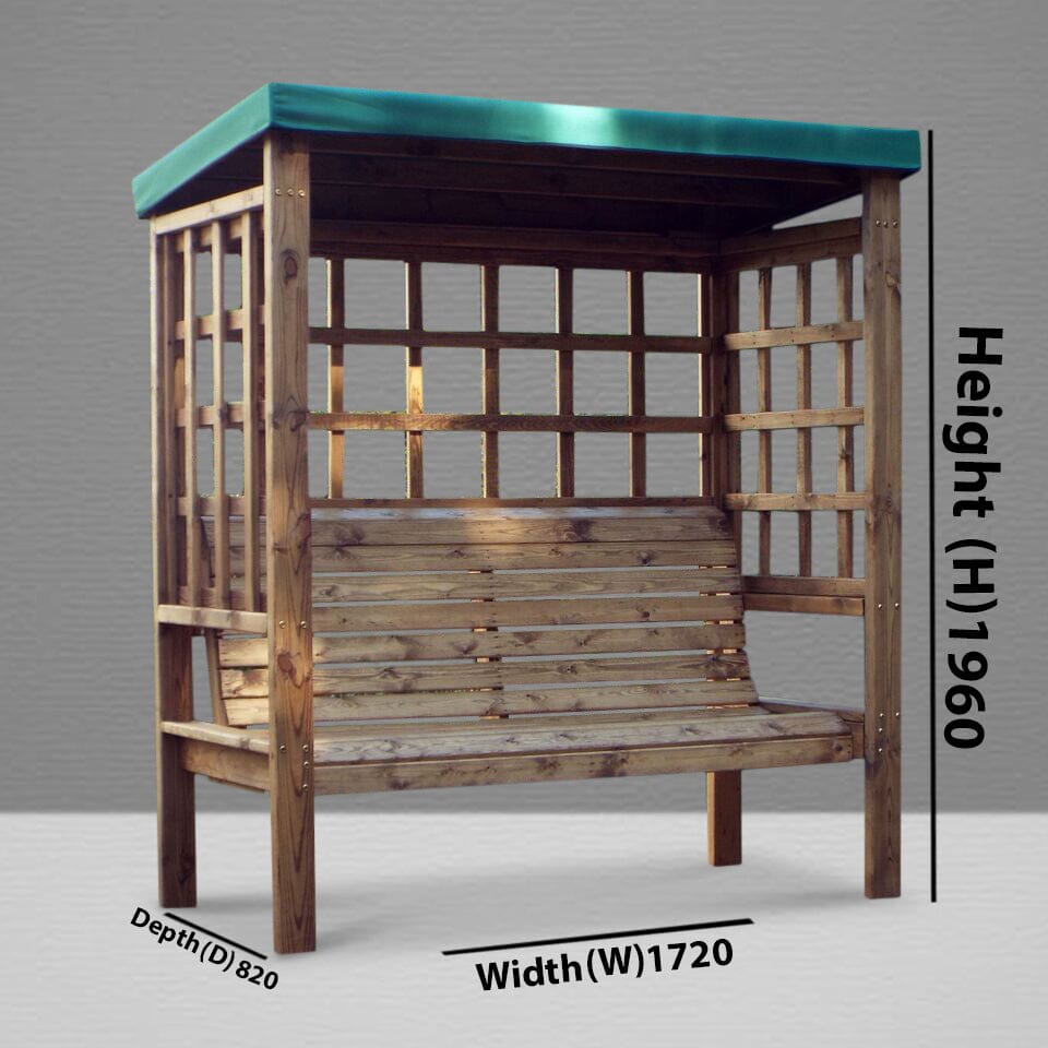Charles Taylor Bramham Three Seater Arbour in Green (HB136G Set)