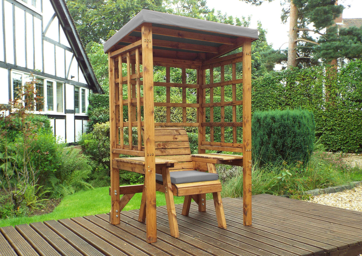 Charles Taylor Wentworth Single Seat Arbour in Grey (HB143GR Set)
