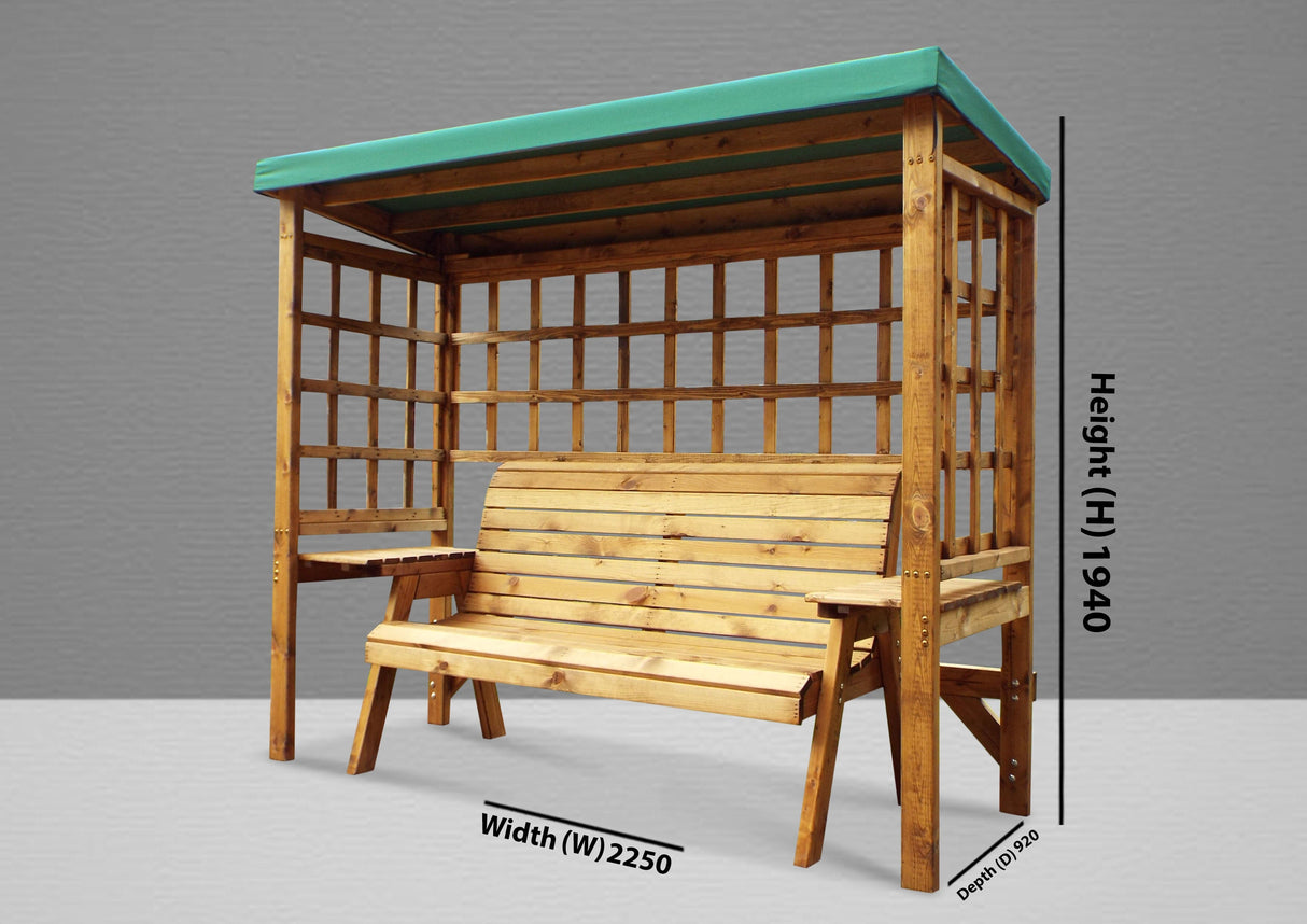 Charles Taylor Wentworth Three Seat Arbour in Green (HB145G Set)