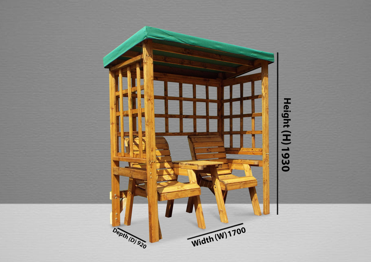 Charles Taylor Henley Twin Seat Arbour in Green (HB148G Set)