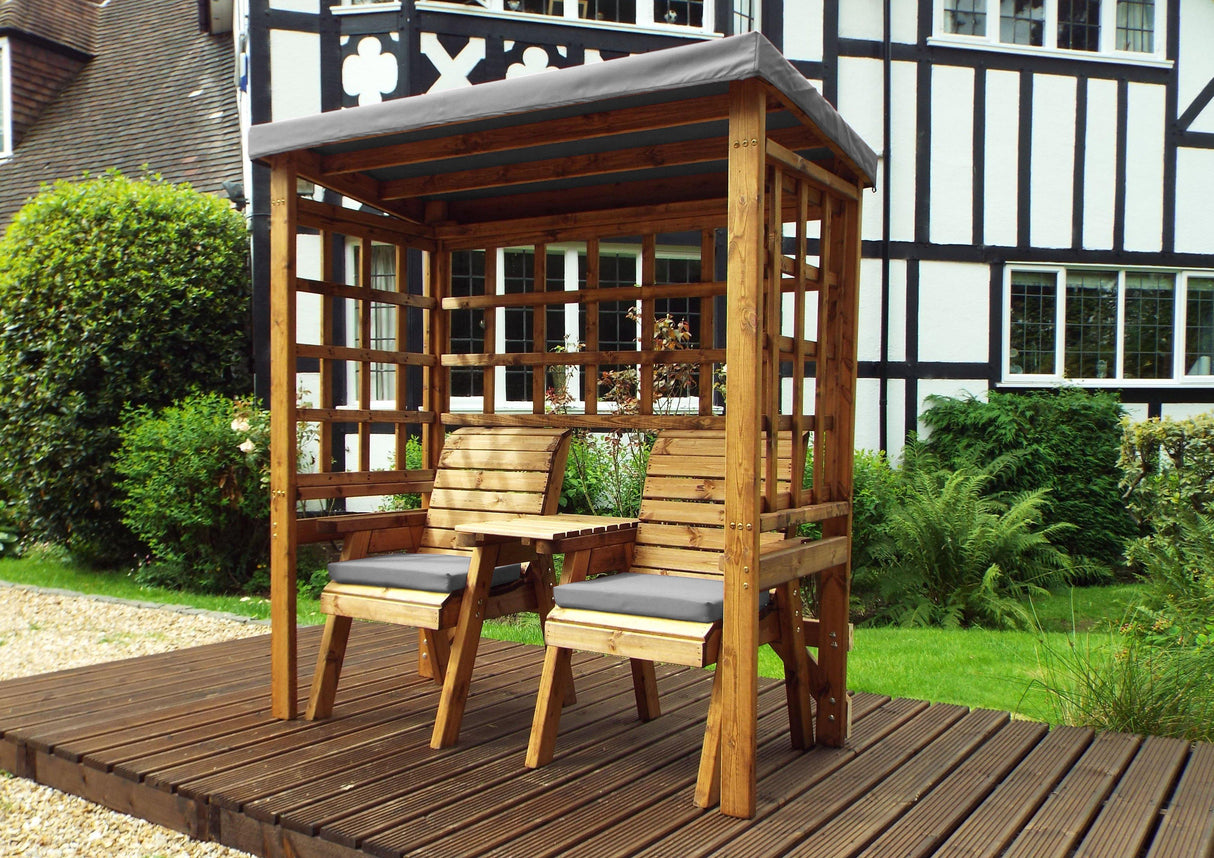 Charles Taylor Henley Twin Seat Arbour in Grey (HB148GR Set)
