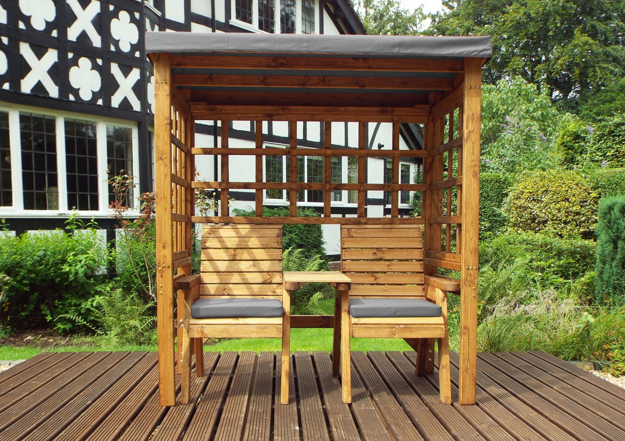 Charles Taylor Henley Twin Seat Arbour in Grey (HB148GR Set)