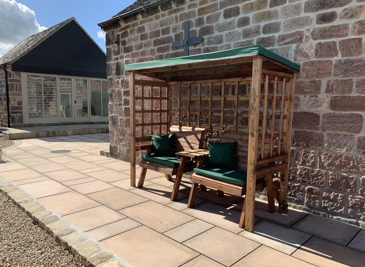 Charles Taylor Grand Henley Twin Seat Arbour in Green (HB222G)
