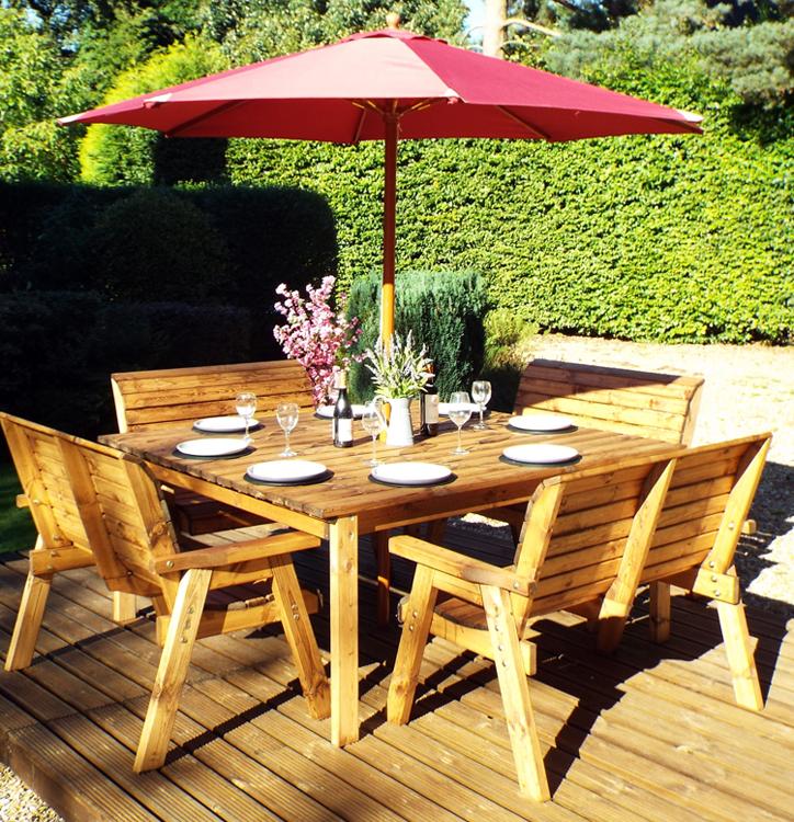 Charles Taylor Eight Seater Deluxe Square Table and Bench Set (HB81)