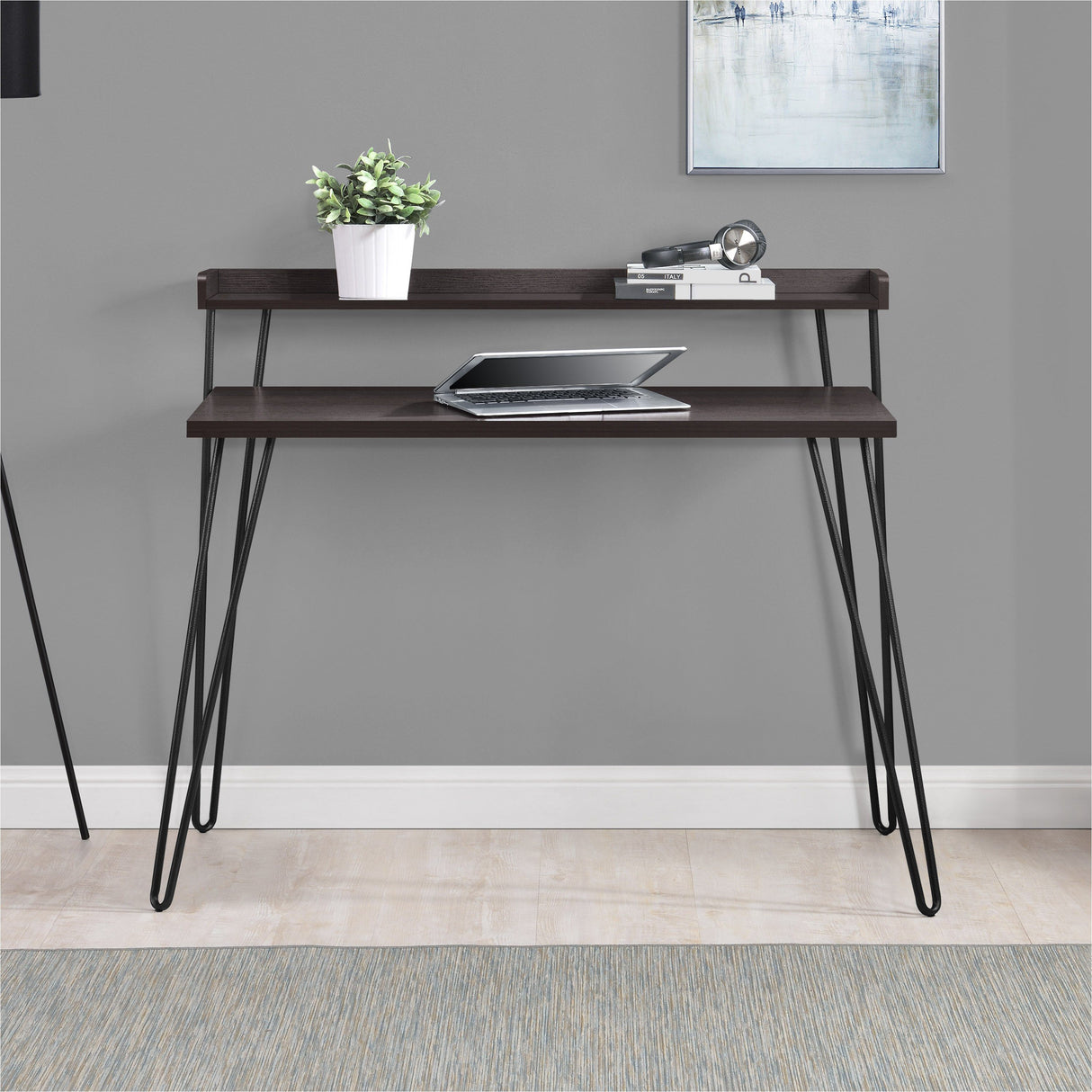 Dorel Home Haven Retro Desk in Walnut