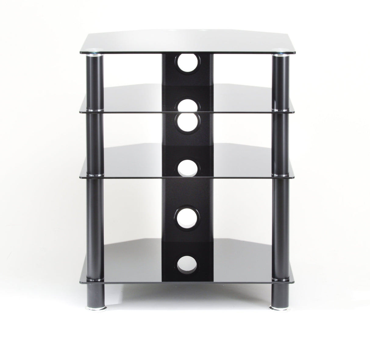 TTAP Classik 4 Shelf Black Glass Hi-Fi Stand (C303R-600-4BB)