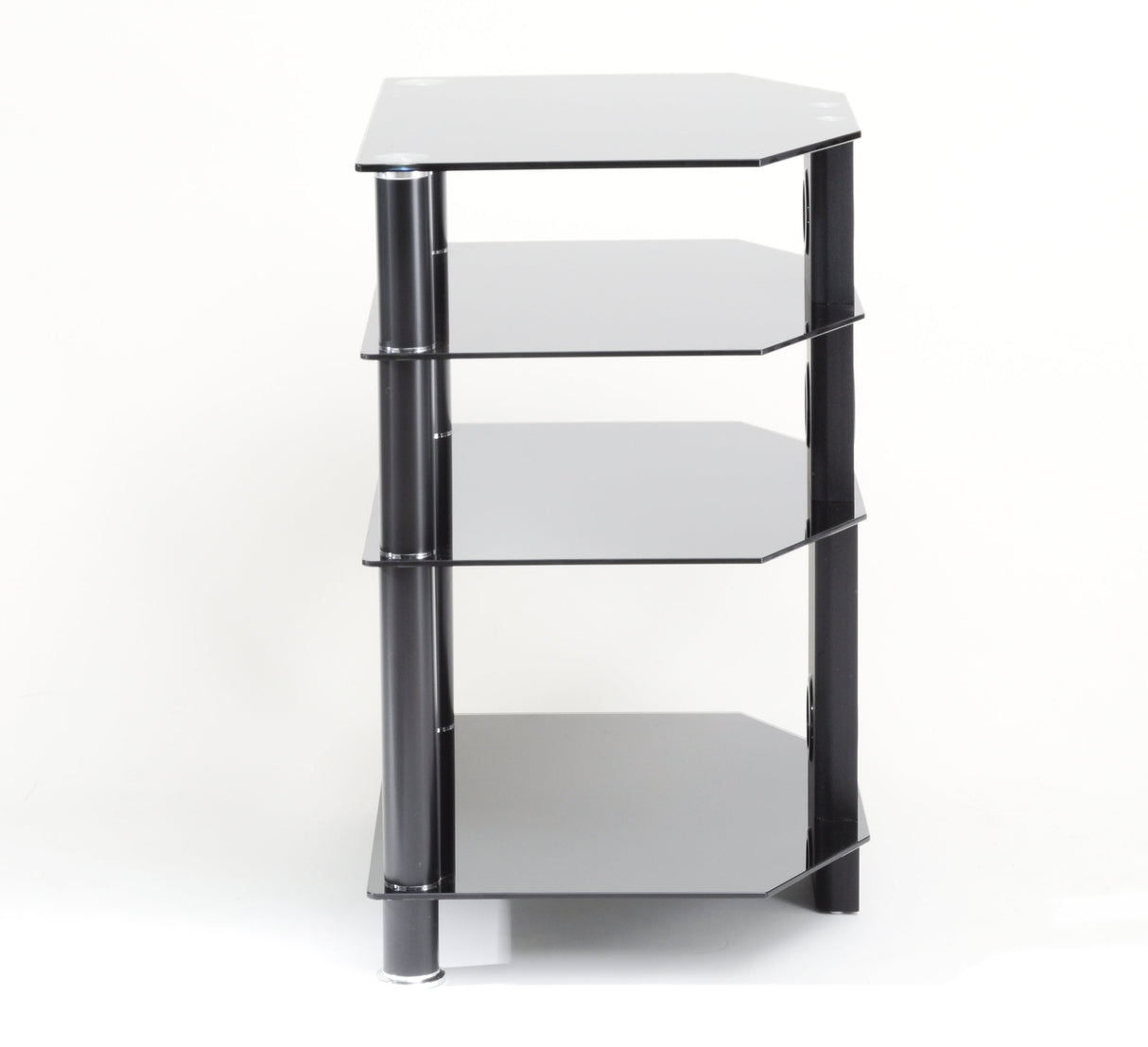 TTAP Classik 4 Shelf Black Glass Hi-Fi Stand (C303R-600-4BB)