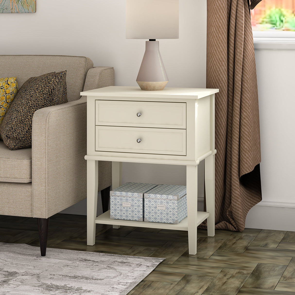 Dorel Home Franklin Range Accent Table in White