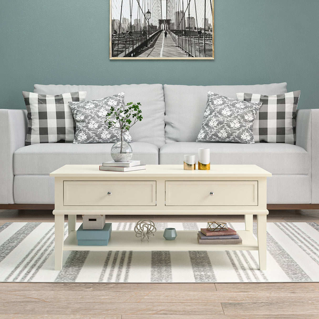 Dorel Home Franklin Range Coffee Table in White