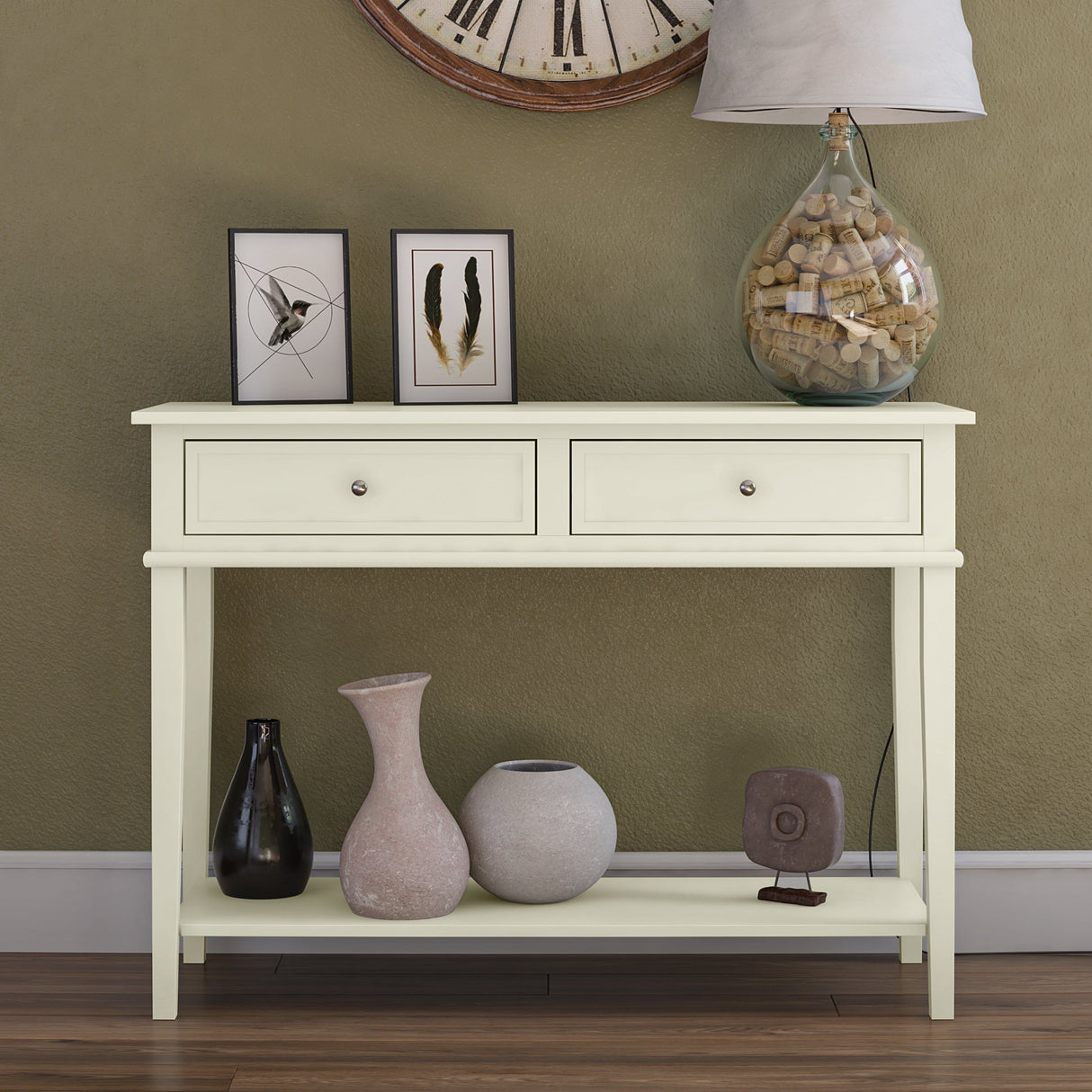 Dorel Home Franklin Range Console Table in White