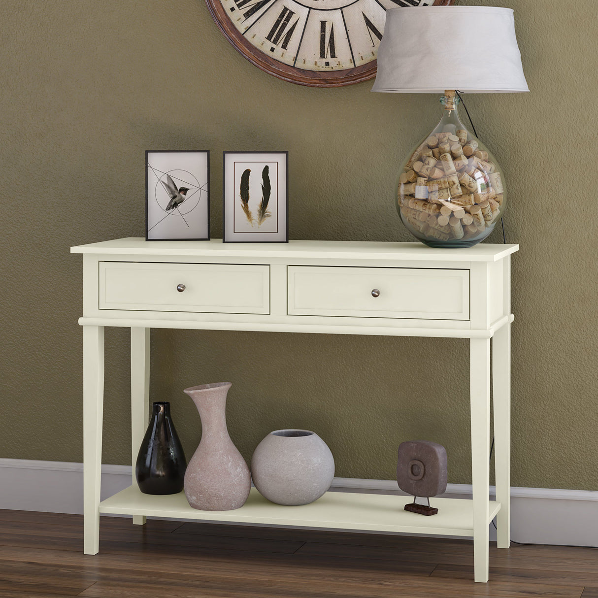 Dorel Home Franklin Range Console Table in White