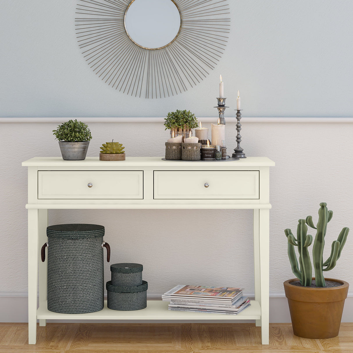 Dorel Home Franklin Range Console Table in White