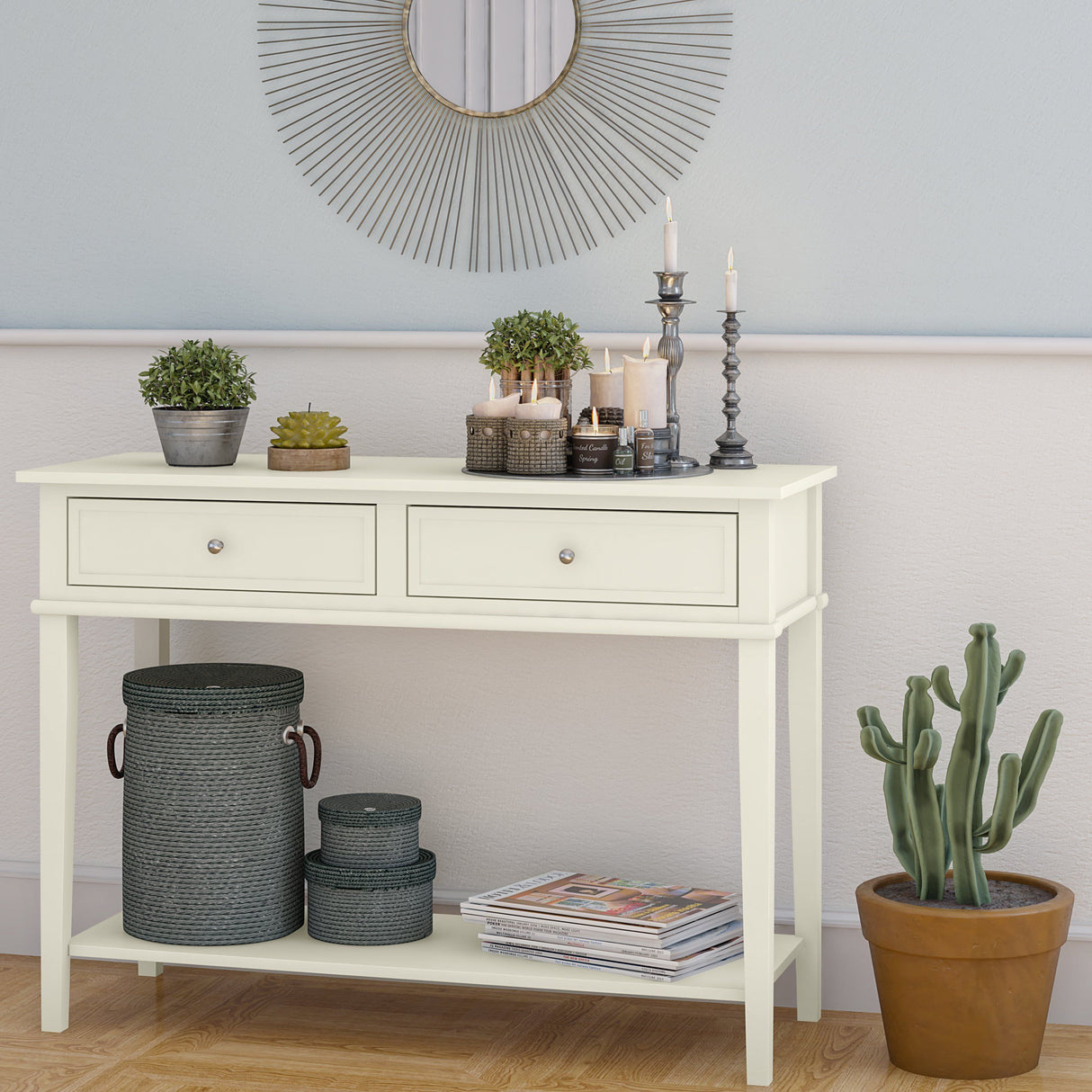 Dorel Home Franklin Range Console Table in White