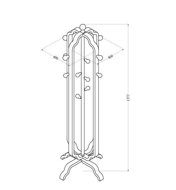 Jual San Marino Curved Oak Coat Stand (JF505)