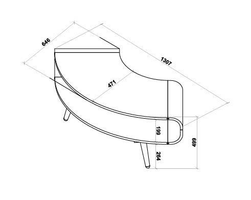 Jual Havana Curved Oak Corner TV Stand (JF701 CORNER TV STAND OAK)