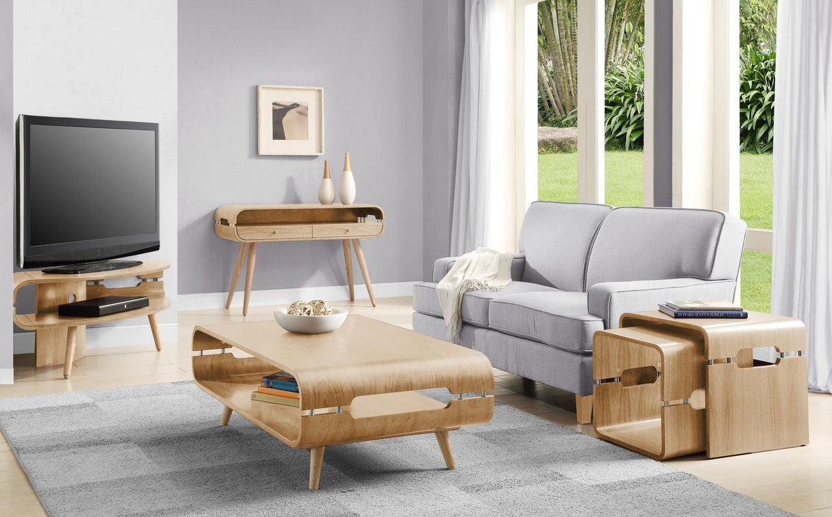 Jual Havana Curved Oak Console Table (JF705 CONSOLE TABLE OAK)